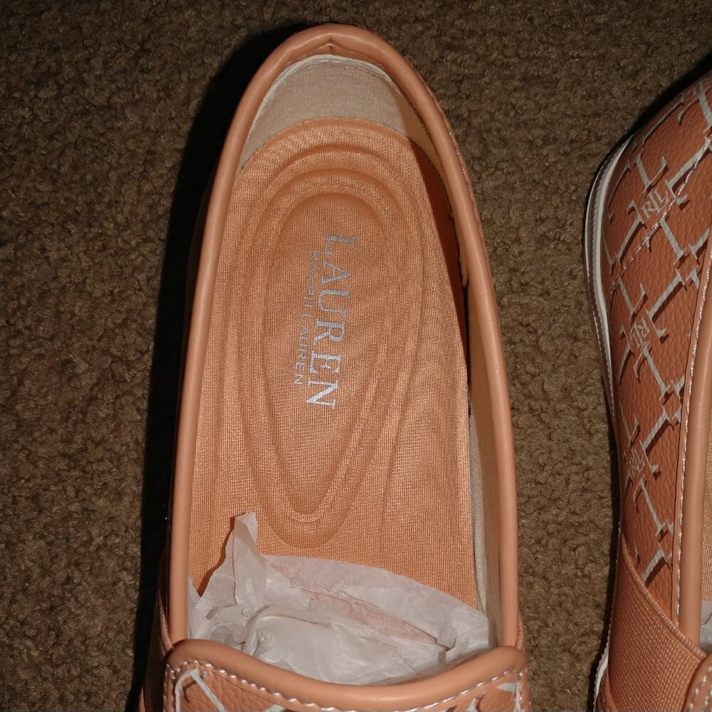 RALPH LAUREN Jinny Logo Slip-On Sneakers - Shell Coral - Women's Size 8.5B - NWB - Picture 6 of 9